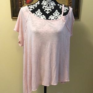🌸We the Free lightweight 1 open shoulder symmetrical semi-sheer top